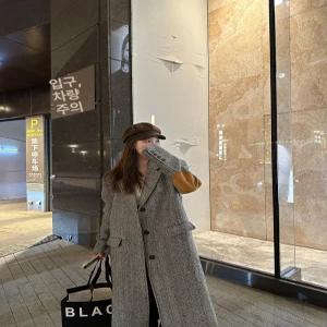 가을신상 여자울모직코트 헤링본롱코트 겨울코트