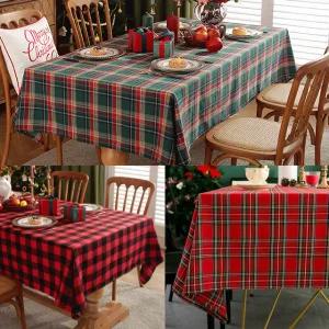 크리스마스 식탁보 테이블보 식탁 커버 감성 체크 무늬 성탄절 캠핑 카페 홈파티 2~4인용