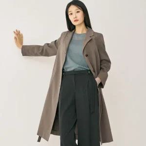 [지센]여성 벨티드 A라인 롱 바바리코트 LFCAN902 KH_P410376049