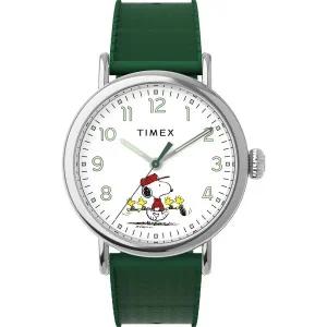 Timex 남성용 피너츠 워터버리 스탠다드 40mm 시계 그린