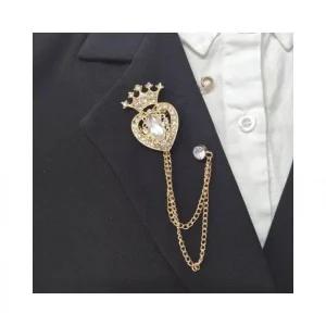 무대의상 왕관 하트 소품 브로치 빅큐빅 (49KIW)