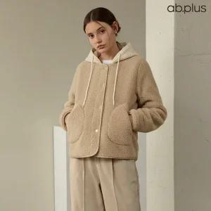 [ab.plus] 니트 후드 테디 자켓 (LSA1MU42A)