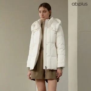 [ab.plus] 슬림 후드 하프 패딩 점퍼 (LSA1MU35A)