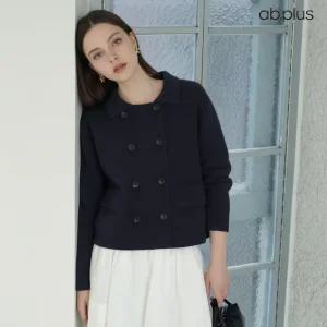 [ab.plus] 카라 더블 버튼 니트 가디건 (LSA1MY37A)