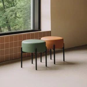 [지엠퍼니처]로제 인테리어 디자인 카페 인조가죽 화장대의자 소파스툴