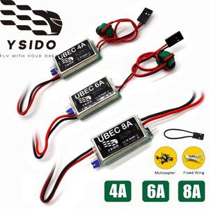 안정기YSIDO RC 고정 날개 비행기 전압 안정기 4A/6A/8A UBEC 5V 6V 7.4V 원격 제어 FPV 드론 쿼드콥터 액