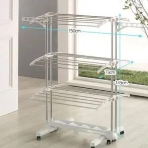 고품질 GW 프리미엄 더블퀸 라운드 6단 빨래건조대 화이트 베란다...