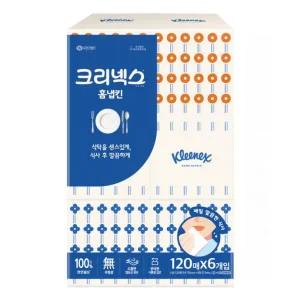 크리넥스 뽑아쓰는 홈냅킨 갑티슈 120매 X 6입 X 1EA