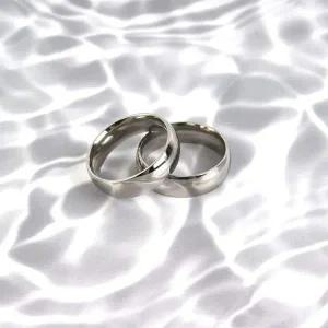 [골드스마일]커플반지 은색 써지컬스틸 티타늄반지 남녀공용반지