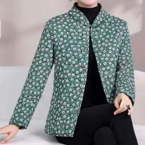 어머님 꽃무늬 윈터 점퍼 퀼팅자켓 따뜻 겉옷 겨울외