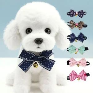 [골드스마일]방울달린 강아지 반려견 리본 넥타이 목걸이