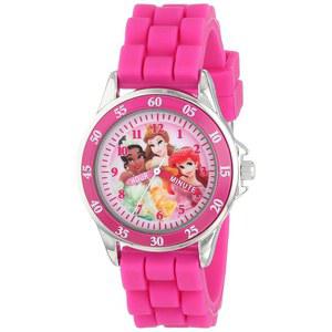 Accutime Girls 아날로그 디스플레이 쿼츠 핑크 워치 - 아리엘, 벨, 티아나 타임 티처 손목시계 모델: PN1048