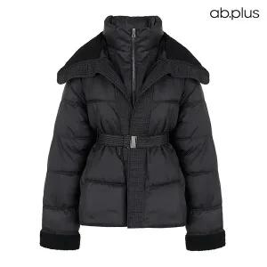 [ab.plus] 부클 카라 벨티드 숏 패딩 점퍼 (LSA1MU37A)