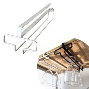 [골드스마일]와인잔 보관 선반 거치대 화이트 색상 수납 솔루션 걸이형 정리대