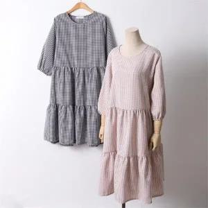 빅사이즈 106 망고셔링체크롱원피스 DBED526