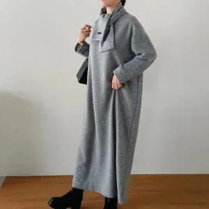 빅사이즈 312 기모롱머플러세트원피스 DRAQ353