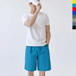 남자 커플 비치웨어 밴딩 반바지 여행 워크팬츠 D 남여 밴딩 반바지