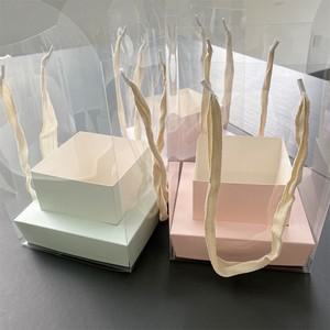 장미 꽃 손 상자 방수 투명 예술 배열 종이 휴대용 토트 용품