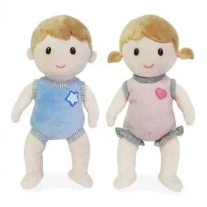 [골드스마일]헝겊 유아인형 핑크 블루 세트 아기 인형 어린이 가방참