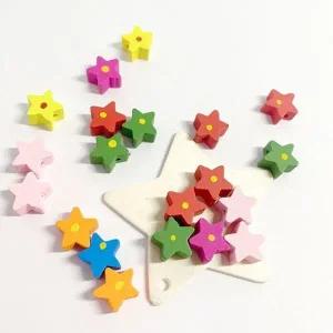 [골드스마일]미술 공예 비즈 재료 별 모양 나무 부자재 만들기 타입