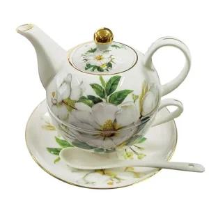 차주전자 다알리아 도자기 티포원 세트 찻잔 티스푼 도자기티포원