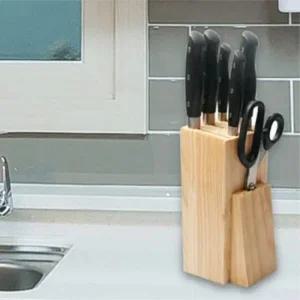 칼블럭 원목 칼꽂이 6구 스탠드 칼거치대 칼집 칼보