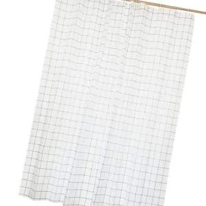 [골드스마일]화이트 체크 샤워 커튼 방수 욕실 장식 욕조 보호