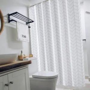 [골드스마일]고급 물튀김 방지 패브릭 욕실 장식 화이트 샤워 가림막