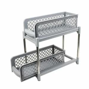 다용도 슬라이딩 선반 양념병 정리대 그레이 색상 주방 수납 (WFKN1V8)