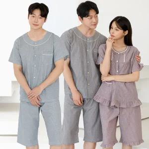 [토토와모모]커플잠옷 여성 남자 반팔 잠옷 신혼부부 연인 파자마 M2009 6009 M하염_P343613297