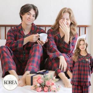 [토토와모모]커플잠옷 여성 남성 긴팔 파자마 신혼부부 연인 24F401 301 방울사슴 순면 _P375616956