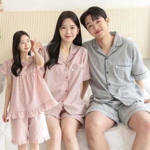 [토토와모모]커플잠옷 여성 남성 반팔 잠옷 신혼부부 연인 파자마 퍼스트 CP면 _P343267764