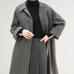 [비꼴리끄]울 헤링본 롱코트 B254WL3030
