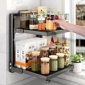 고품질 GDM 2단 싱크대 그릇 냄비 프라이팬 선반 보관대 (WFFL2F4)