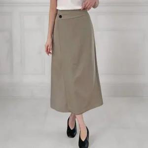 [신세계라이브쇼핑][옷자락] 여성 클래식 심플 A라인 랩 하이웨스트 롱 스커트
