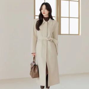 [시크라인] 엘투미 패딩내피 벨트 핸드메이드 울 코트 겨울 고퀄리티 하객룩 오피스룩 모임룩 격식룩 연말룩 빅사이즈