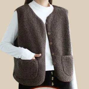 [라일리여성의류] Rly 양털 여성 뽀글이 플리스 수면 퍼 조끼 이너