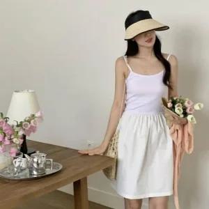 [라일리여성의류] Rly 쉬폰 베이직 여성 레이엘 데님 뷔스티에 나시