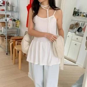 [라일리여성의류] Rly 휴양지 쉬폰 뷔스티에 데님 레이어드 트위드 여