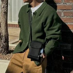 [라일리의류] Rly 남성 4컬러 소프트 골지 카라 짜임 가디건