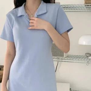 [라일리여성의류] Rly 무지 카라넥 쉬폰 리본 셔츠 하객 온나핏 데님