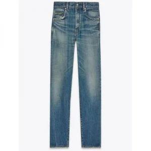 [생로랑]SAINT LAURENT 빈티지 블루 데님 스트레이트 진 (712392 Y07HA 4296)