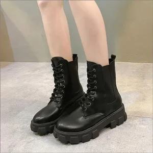 [라일리] Rly 여성 빅사이즈 워커 청키솔 플랫폼 레이스업 통굽