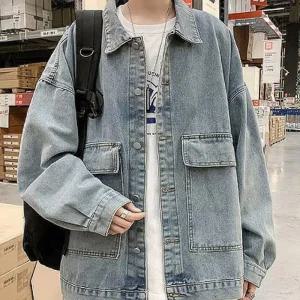 [라일리여성의류] Rly 오버핏 데님 자켓 남녀공용 빈티지 청자켓