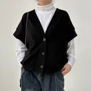 [나야홍]빅사이즈 511 촘촘기모뒷라벨조끼 DRAV636_P411001263