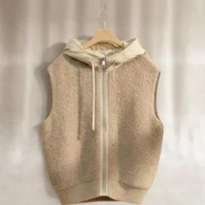 [신상오픈런]|CDJ6A0C|여성용 후드 스트링 퍼 베스트 캐주얼 뽀글이 디자인