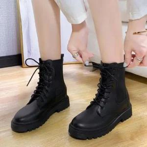 [아우트]둥근코 캐주얼 데일리 첼시부츠 레이스업