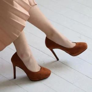 [아우트]둥근코 가보시 스웨이드 펌프스힐