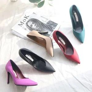 [아우트]정장구두 소가죽 뾰족 펌프스힐 하이힐