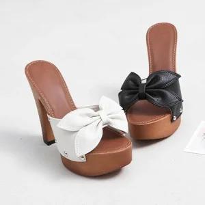 [아우트]스터드 가보시 뮬 킬힐 슬리퍼